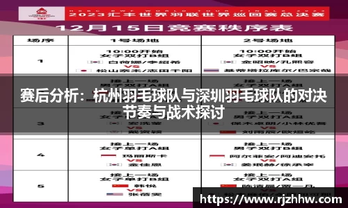 赛后分析：杭州羽毛球队与深圳羽毛球队的对决节奏与战术探讨